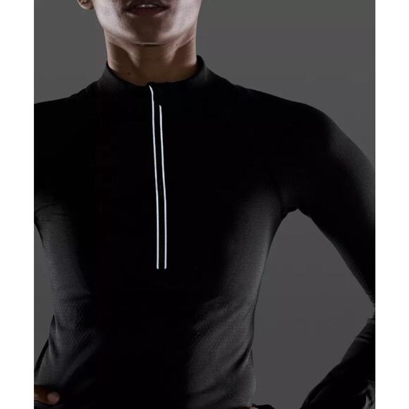 Lululemon Swiftly 2.0 Womens Size 8 Running Top 1/2 Zip Slim Fit Anti-Odor Black - Picture 4 of 10